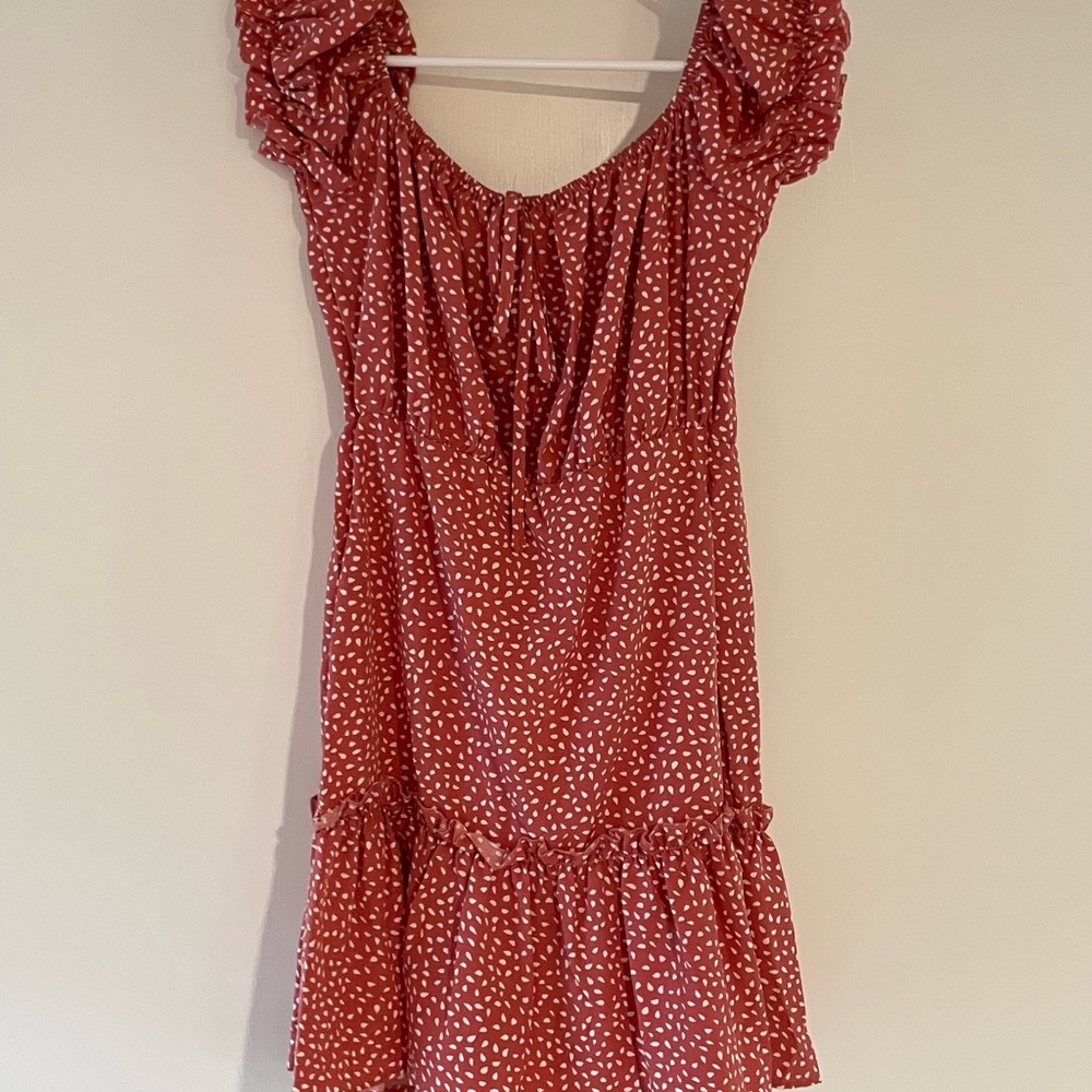 Pink polka dot dress